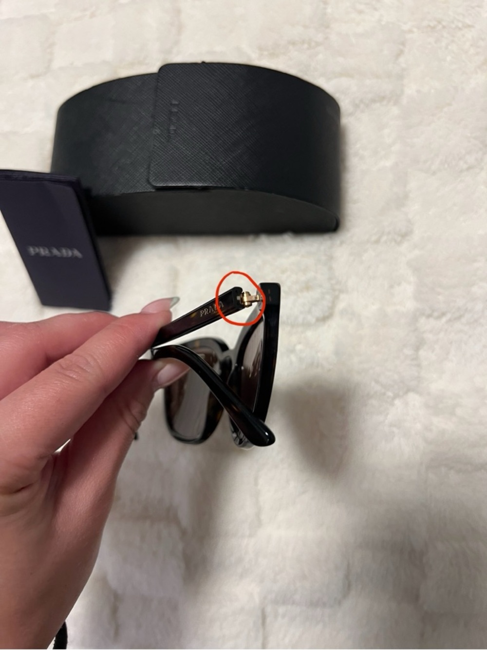 Prada SPR 03X Tortoiseshell Cat-Eye Sunglasses - Brown/Black - Picture 7 of 7